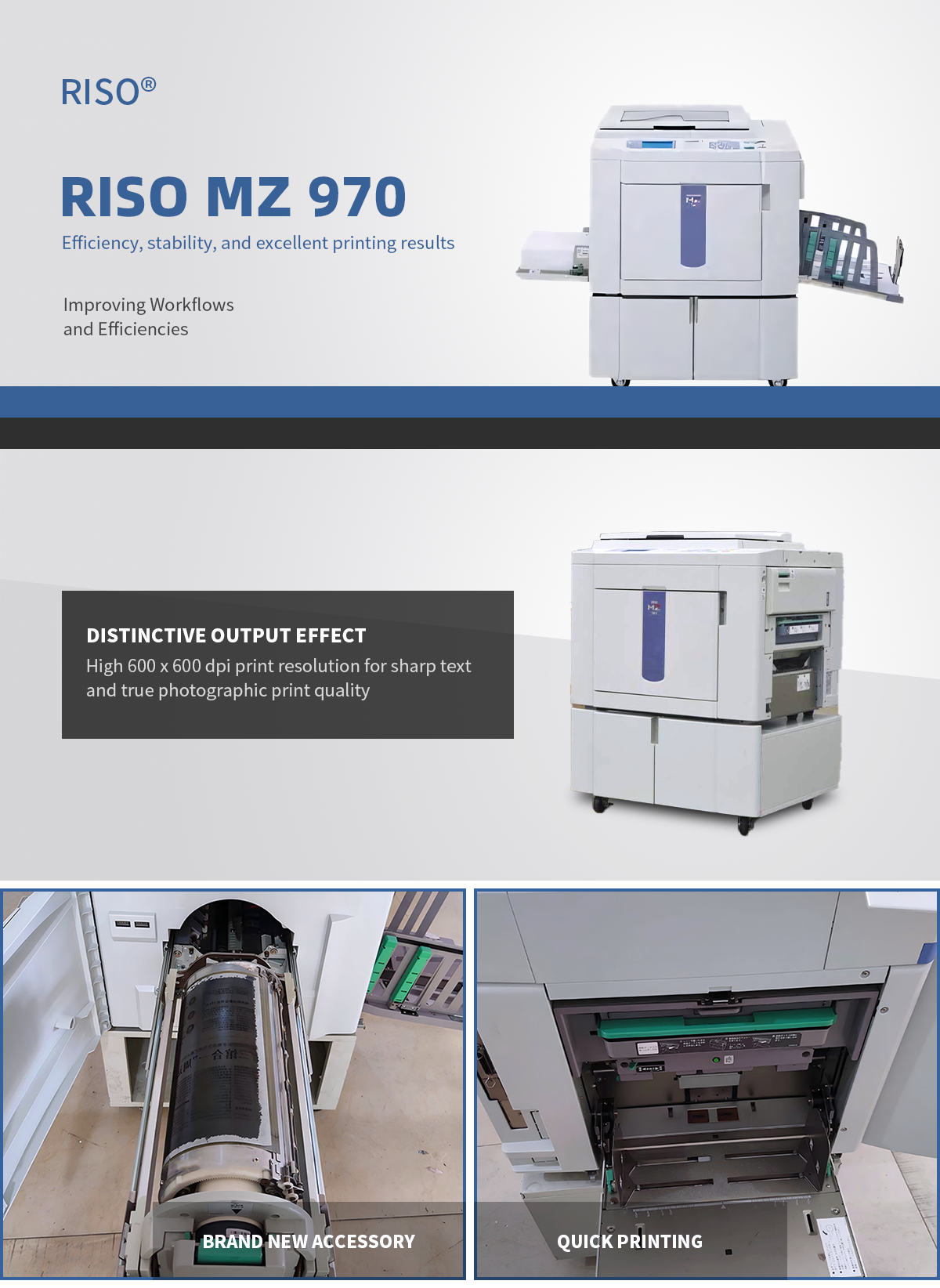 Refurbished Riso MZ 970 - High-Speed Print & Copy Machine