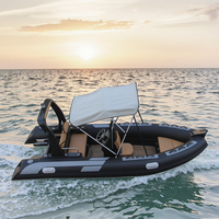 Bateau pneumatique pliable de luxe à grande vitesse en PVC/Hypalon, coque en fibre de verre, bateau pneumatique 480D, yacht, bateau de pêche, plongée, certifié CE 8
