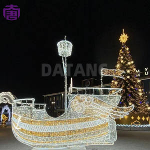 Lumière LED de Noël en forme de bateau pour décorations commerciales de fêtes, lumières décoratives de haute qualité pour la maison - Product Image 4