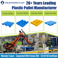 Palette en plastique empilable 1400x1100 avec base périphérique pour stockage vertical, industrie des entrepôts