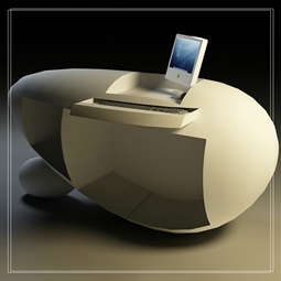 Luxury Fiberglass Public Lobby Reception Desk Modern Front Desk Curved Art for Office Interior - Product Image 4