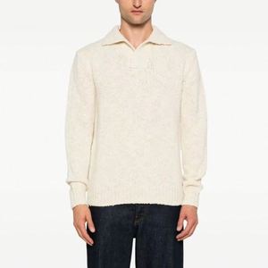 Pull en tricot à col polo à manches longues décontracté de haute qualité personnalisé pour hommes avec boutons, Polo régulier - Product Image 1
