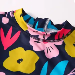 Summer Customized Print Baby Swimsuit UV Protection Long Sleeve 1 Piece Kids Little Baby Pattern Zip Swimwear