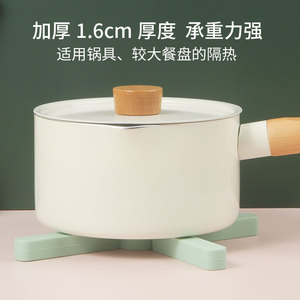 Thickened <b>Silicone</b> Foldable Pot <b>Mat</b> Nordic Green Heat Resistant Non Slip Kitchen Table <b>Mat</b> For Cooking Protection - Product Image 6