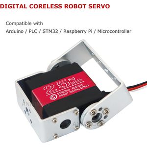 Moteur servo numérique Annimos 25 kg, engrenage entièrement métallique, couple élevé, avec supports de montage pour robot industriel - Product Image 2
