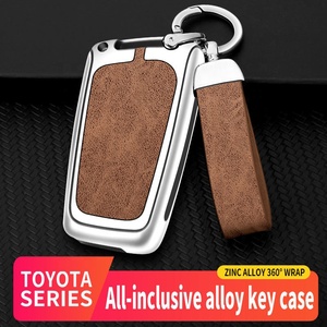 Coque de clé de voiture en cuir en alliage de Zinc pour Toyota Aygo Yaris Rav4 pour <span class=keywords><strong>Citroen</strong></span> <span class=keywords><strong>C1</strong></span> pour Peugeot 108 Camry Corolla - Product Image 4