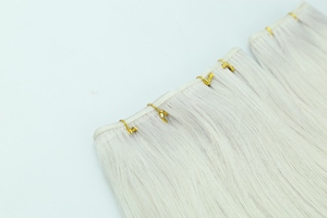 Leshine New Design Hair Extensions #1001A Silk Straight Human Hair Extensions Weft Raw Hair Hand Tied Weft - Product Image 3