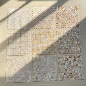 Carreaux muraux en mosaïque de nacre autocollants, forme carrée, épaisseur 2 mm, décoration moderne pour salle de bain, hôtel, usage intérieur - Product Image 2