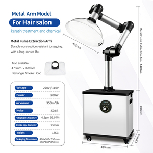 Extracteur de fumée silencieux 200W 350m²/h populaire pour salon de coiffure, grande <span class=keywords><strong>hotte</strong></span> anti-odeurs et fumée pour la kératine capillaire - Product Image 5