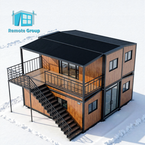 בית מכולות מודולרי נייד דו קומתי, בית טרומי מודרני, בית מכולות מתפרק, מלון יוקרה, 2-3 חדרי שינה, וילה 20-40 רגל. - Product Image 2