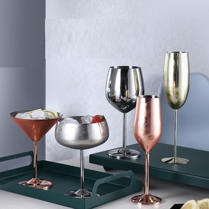 500ml Stainless Steel Tall Red <strong>Wine</strong> Colorful Large-capacity Drum-shaped Drop-resistant <strong>Copper</strong> Plated <strong>Wine</strong> <strong>Glass</strong> - Product Image 1