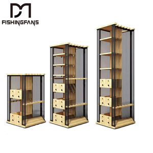 FISHINGFANS <span class=keywords><strong>Support</strong></span> de rangement <span class=keywords><strong>vertical</strong></span> multifonctionnel pour cannes à pêche, en bois et en métal, à base rotative, à fixer au mur, 78-152 cm - Product Image 1