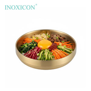 ชามใส่อาหารเกาหลีทรงกลม สแตนเลส 304 สำหรับข้าวและกิมจิ สีทอง หลายขนาด เหมาะสำหรับงานเลี้ยง - Product Image 3