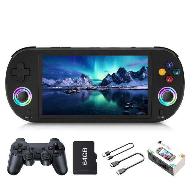 M22 Pro Retro Handheld Video Game Console Portable Game Player 5.0 Inch IPS Screen 1920*1080 Display with Double Controller