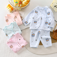 YouyuanBao Pakaian Bayi Baru Lahir Katun Murni Perlengkapan Awal Musim Semi Gugur Panas Satu Bulan Set Dua Potong Unisex