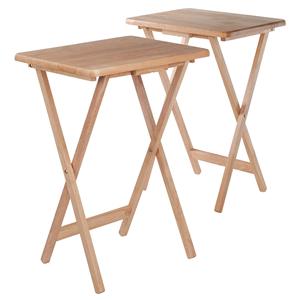 Woonkamer Draagbare 2 Opvouwbare Snacktafels Houten Meubilair Snacktafelset Koffietafel - Product Image 4