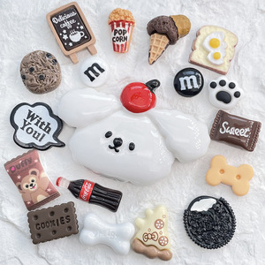 Accesorios de resina de chocolate con diseño de perro <span class=keywords><strong>blanco</strong></span> de verano, flores para zapatos, joyería, pegatinas DIY para carcasas de teléfono, materiales para adornos de sandalias y zapatos. - Product Image 3