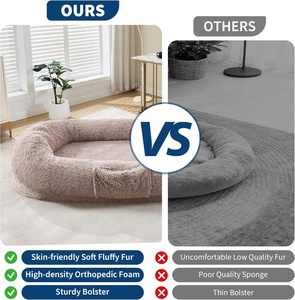<span class=keywords><strong>Cama</strong></span> Gigante para Perros, Suave y Acogedora, Sofá Modular Moderno, Lavable, de Piel Sintética, Tipo Puff, para Mascotas (Rosa/Marrón) - Product Image 5