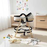 Panier à langer multifonctionnel en plastique et coton au crochet, style moderne, imperméable, pour bébé, design pour salon