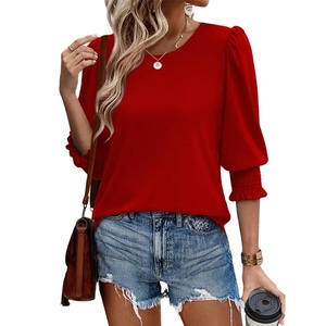 Blusas de Diseñador para Mujer, Ropa de Verano, Blusas de Moda con Mangas Cortas, Camisas con Cuello en V 2025, Conjuntos de Ropa, Blusa con Logotipo Personalizado - Product Image 1