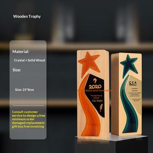 Trofeo <span class=keywords><strong>de</strong></span> Cristal Grabado, Artesanía en Metal y Madera, Adornos Creativos con Forma <span class=keywords><strong>de</strong></span> <span class=keywords><strong>Estrella</strong></span> <span class=keywords><strong>de</strong></span> <span class=keywords><strong>Cinco</strong></span> Puntas, Medalla <span class=keywords><strong>de</strong></span> Pulgar para Regalos Promocionales Empresariales - Product Image 6