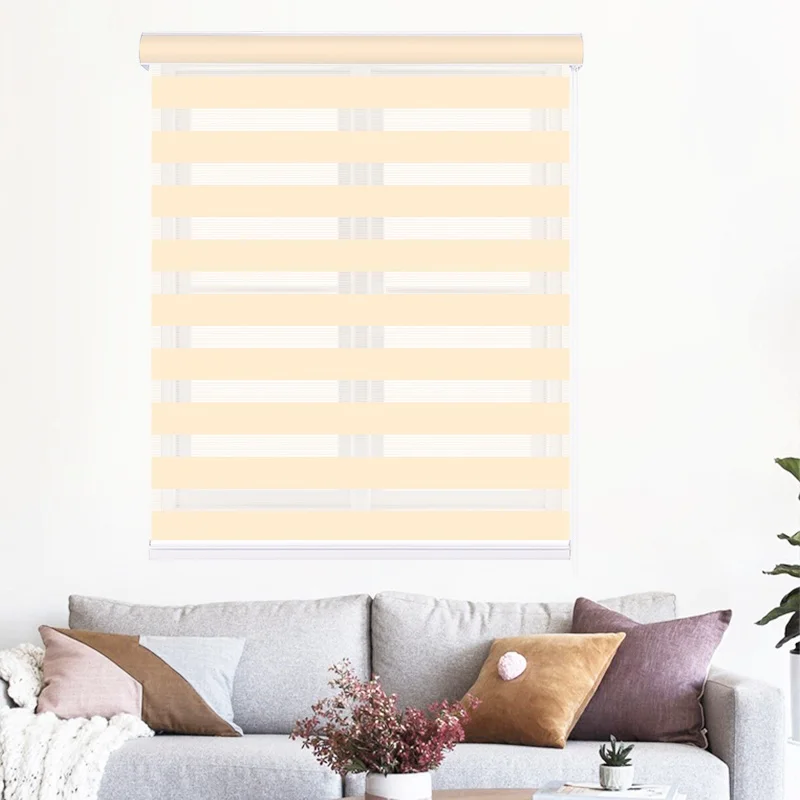Zebra Blinds Shades Smart Curtain Automatic Cordless Motorized Window Natural Zebra Blinds