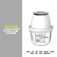 350Ml Ail Légumes Viande Usb Rechargeable Sans Fil Électrique Hachoir À Viande Cuisine Portable Ail Hachoir Mini Robot Culinaire