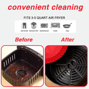 Plaques de cuisson rectangulaires en silicone antiadhésif réutilisables de qualité alimentaire, faciles à plier, pour la cuisson au four à domicile, les gâteaux et les friteuses à air chaud - Product Image 4