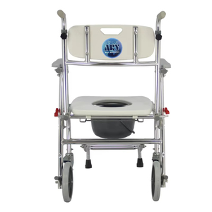 Chaise de douche pliante en aluminium avec bassin de lit Soins à domicile ou soins de santé <span class=keywords><strong>Commode</strong></span> pour fauteuil roulant - Product Image 3