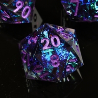 MINI PLANET Bluestar – Jeu de dés polyédriques en résine faits à la main avec bords tranchants pour jeux de rôle sur plateau (TRPG) Dungeons & Dragons (DND)