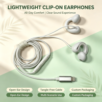 Écouteurs filaires sportifs à clip d'oreille, nouveau design, stéréo confortable, mains libres pour iOS – Vente en gros
