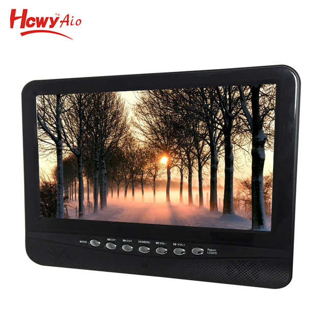 Slim Design 9 Inch FM Radio 800*480 16:9 TFT LED Portable Digital TV with Battery