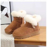 Bottes de neige en fourrure synthétique pour femmes, automne-hiver, chaudes, doublées de fausse fourrure, confortables, plateforme, chaussures décontractées à enfiler, fabrication directe OEM ODM