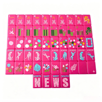 CHIVAN Hot Tropical Leopard American Mahjong Tiles Set Vibrant Floral & Wildlife Design Portable Acrylic Mahjong Game for Gift