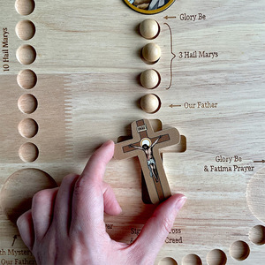 Tablero de Rosario de Madera, Juguetes Divertidos para Niños, Educación Temprana, Regalo Católico de la Virgen María y el Santo Padre - Product Image 3