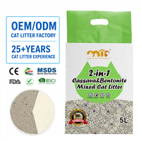 Litière pour chat B2B en bentonite et manioc, légère, absorbante, faible dispersion, 4L 8L, compatible marque privée