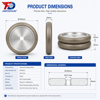 JINFDZHUN 127mm WM10/30 Meules diamantées CBN électrolytiques pour le meulage et le débavurage des métaux ferreux, lames de scie à ruban, haute dureté