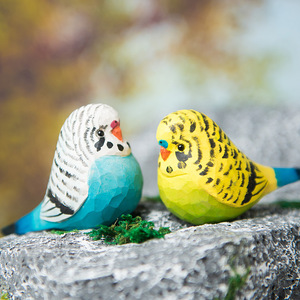 Artesanías de madera hechas a mano por Shengx al por mayor: Lindos pájaros que chirriean, gama completa de especificaciones, adornos de madera tallada - Product Image 3