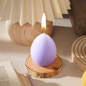 Moldes de Silicona <span class=keywords><strong>para</strong></span> <span class=keywords><strong>Velas</strong></span> Aromáticas con Forma de Huevos de Pascua a Rayas, Conejos con Orejas Rectas y Calabazas con Patrón de Diamantes - Product Image 3