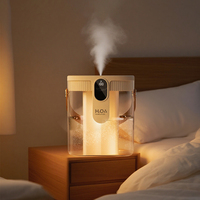 Humidificateur ultrasonique portable mini avec écran numérique, 3 modes de brumisation, alimentation USB et veilleuse, design moderne et simple