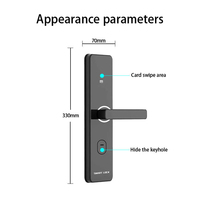 Serrure de porte intelligente RFID pour hôtel, en alliage d'aluminium, avec carte électronique, Wi-Fi intégré, durable, contrôle d'accès pour chambre d'hôtel