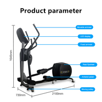 Machine elliptique de fitness commerciale Cheernin Gym, 10 niveaux de résistance, affichage LED magnétique, charge maximale de 180 kg