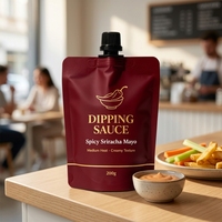 Pochette souple mate personnalisée avec bec verseur et bouchon, idéale pour sauces, Sriracha, mayonnaise, lait, gelée – Emballage anti-fuite