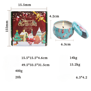 Ensemble cadeau de bougies parfumées de Noël, lot de 4, bougies en cire de soja naturelle dans des boîtes en métal, avec 4 parfums pour la décoration de la maison et les cadeaux de Noël - Product Image 5