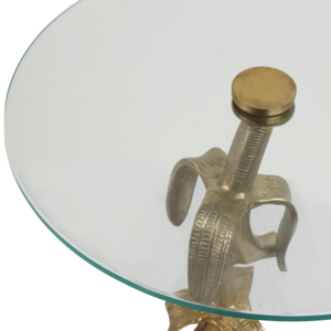 Tavolino Scultoreo con Piano in Vetro, Elemento Decorativo Moderno per Soggiorno e Camera da Letto - Product Image 6