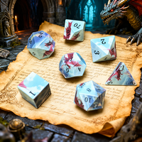 Ensemble de dés DND personnalisé avec impression intégrale, 7 dés, dragon rouge populaire, Cthulhu, pour Dragon et Donjons