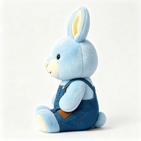 Peluche Lapin de Dessin Animé Doux et Moelleux avec Tenue en Jean – Poupée Animale Adorable Personnalisable et Hypoallergénique