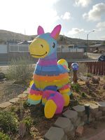 Pinata gonflable en forme d'âne coloré de grande taille pour l'extérieur avec souffleur et LED, modèles d'animaux gonflables pour les défilés et les événements festifs