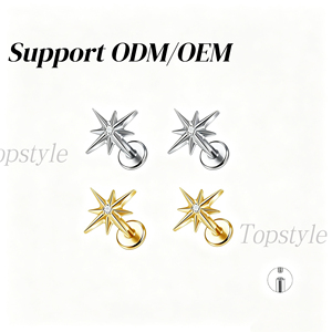 <span class=keywords><strong>Piercing</strong></span> de Ombligo con Zirconia y Titanio PVD G23, Joyería para Bodas y Compromisos - Product Image 2