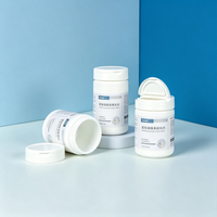 Flacon vide en plastique HDPE avec bouchon semi-basculant pour vitamines, capsules, comprimés, suppléments et médicaments
